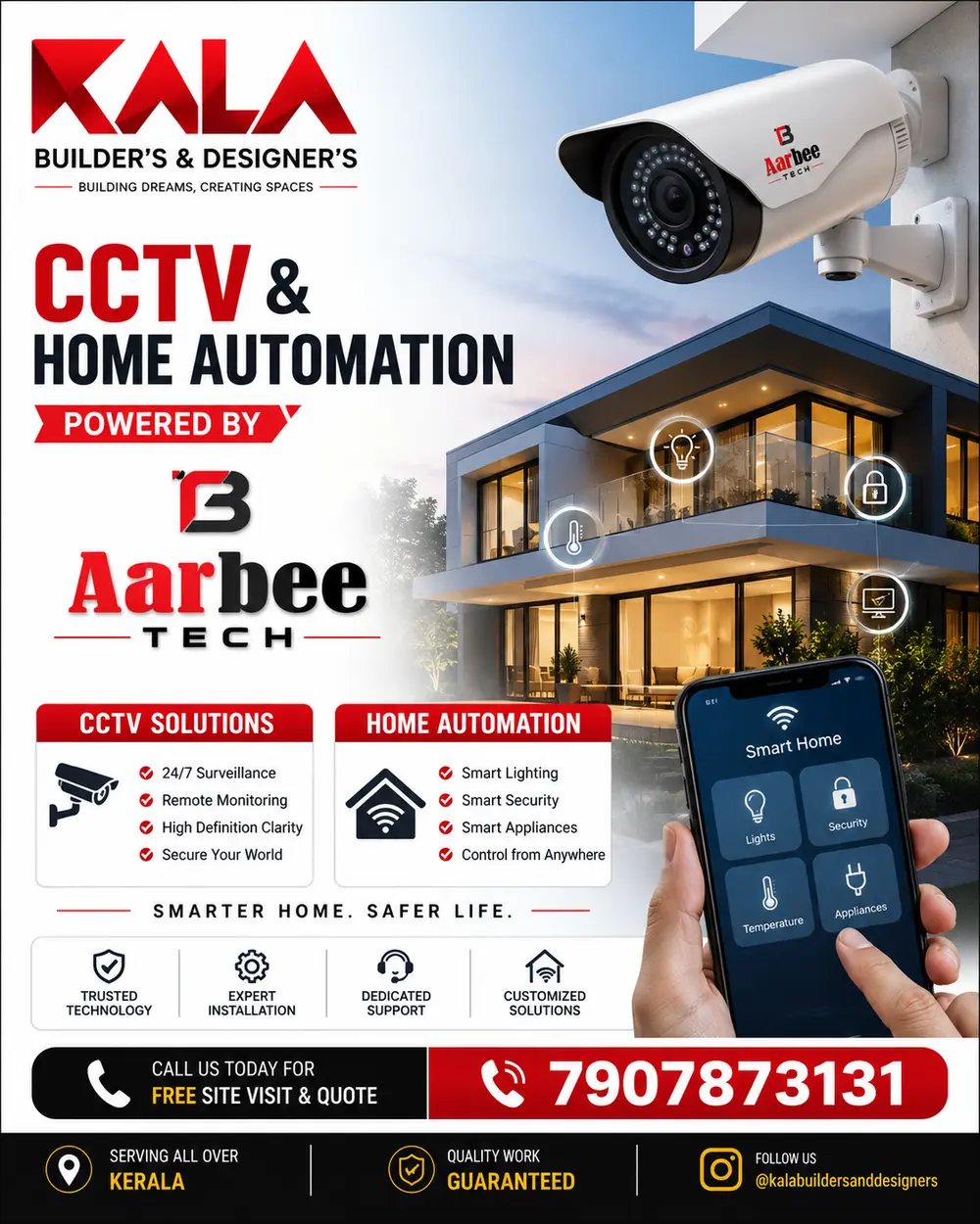 CCTV & Home Automation service poster by Kala Builders and Designers